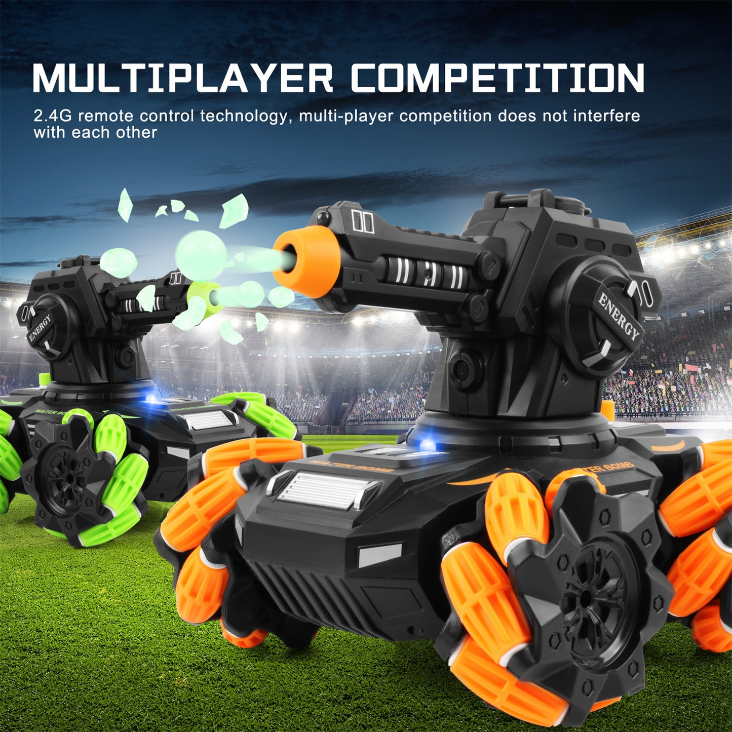 NEW Water Bomb 2.4G RC Interactive Mech Tank Sideslip Drift 360° Rotation Stunt Car Toy