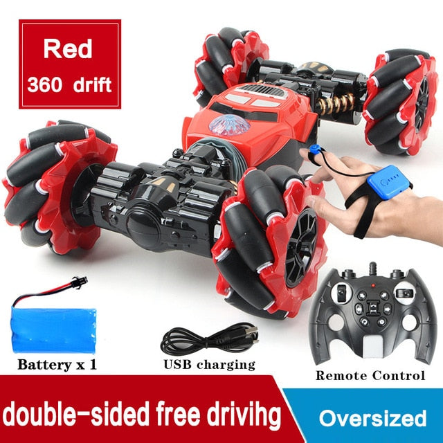 RC car 4WD RC stunt car gesture induction twisting off-road vehicle light music drift high-speed climbing toy