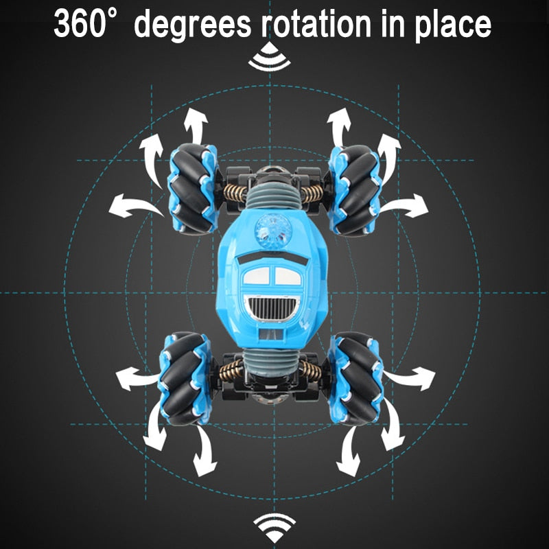 RC car 4WD RC stunt car gesture induction twisting off-road vehicle light music drift high-speed climbing toy