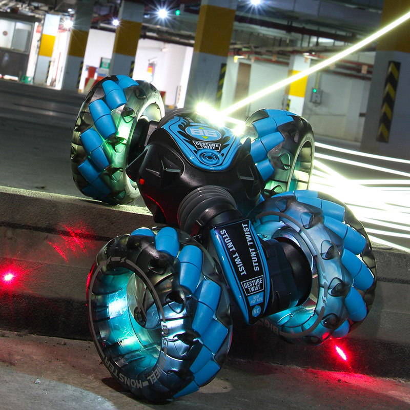 RC Car 4WD RC Stunt Car Gesture Induction Twisting Drift RC Toys With Light & Music