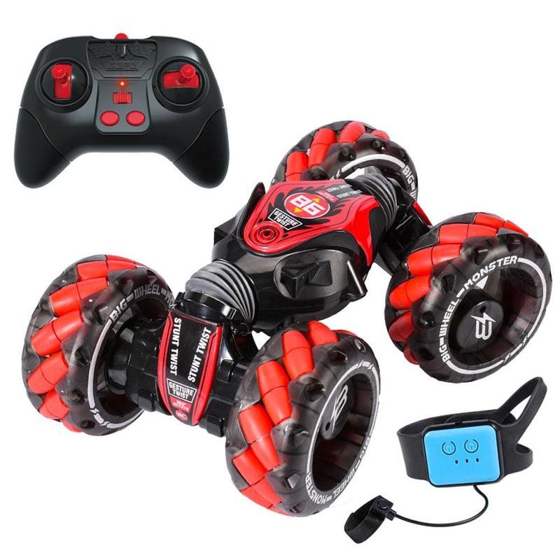 RC Car 4WD RC Stunt Car Gesture Induction Twisting Drift RC Toys With Light & Music